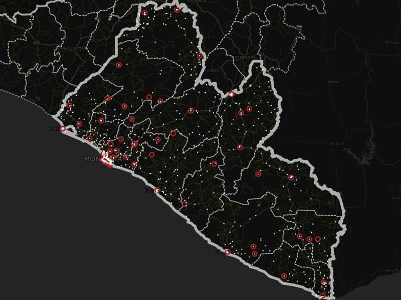 Interactive Ebola response map